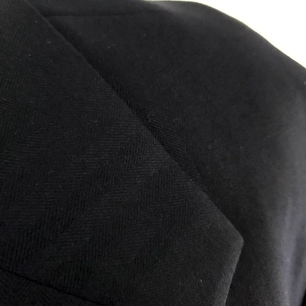 Hickey Freeman Bespoke Wool 2 Button Blazer 46R Blue Herringbone‎